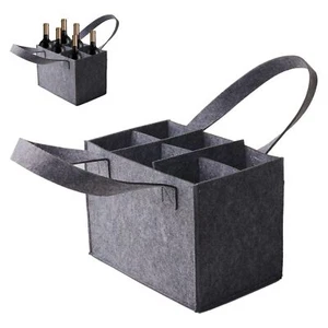 Bottle-Bag Flaschentasche Für 6 Flaschen Flaschenträger Tasche Tragetasche Filz - Bild 1 von 12