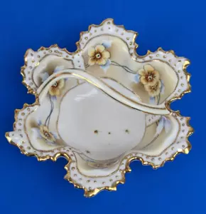Antique Porcelain PANSY Flowers Carl Tielsch Germany Basket Bowl Dish EX Cond. - Picture 1 of 13