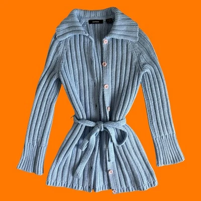 Suéter Plumero Años 90 00 Vintage Azul Tejido Acrílico Lana Y2kCardigan M Express Foto 1 de 4