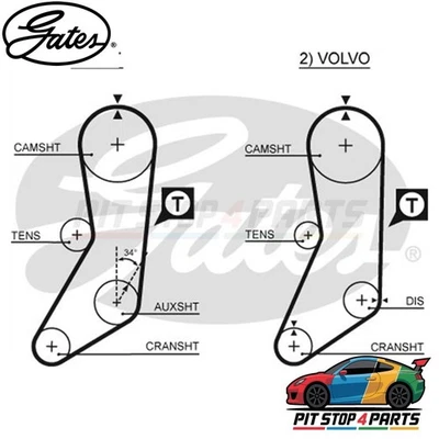 Juego de correas de distribución duraderas Gates K015020 para Volvo 740 1988-1990 Foto 1 de 4
