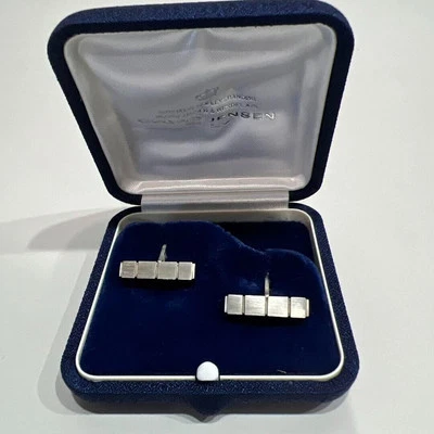 Georg Jensen gemelli in argento sterling #64 Danimarca 925 con scatola - Immagine 1 di 4