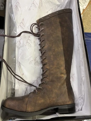 Ellie Shoes Women’s Knee High Boots – Brown, Size 7, Style 181-HUNTRESS, 1" Heel - Image 1 of 2