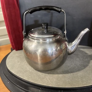 Tetera Vintage “Cook Time” Acero Inoxidable Tetera Corea Mango Negro - Imagen 1 de 10