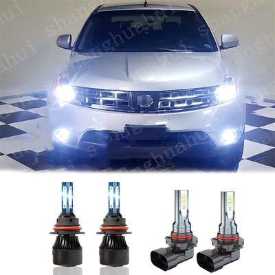 For Nissan Murano 2003-2008 6000K LED Headlights + Fog Lights Bulbs Combo Kit Foto 1 de 4