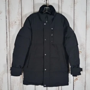 Vince Camuto Down Insulated Coat Mens M Black Ripstop Mid-Length Winter Overcoat - Picture 1 of 12