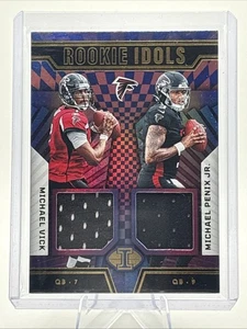 2024 Illusions Rookie Idols Dual Patch Michael Penix & Vick Falcons RI-VP - Picture 1 of 3