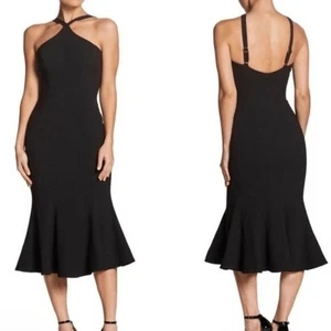 Vestito Donna La Popolazione Tessa Crepe Sirena Abito Midi, Grande $250 - Foto 1 di 3