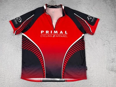 Jersey de ciclismo Primal adulto 3XL XXXL rojo negro 1/4 cremallera bolsillos de poliéster Foto 1 de 4