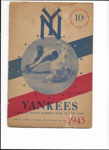 RARE 1945 New York Yankees Official Program Score Card unscored - Bild 1 von 2