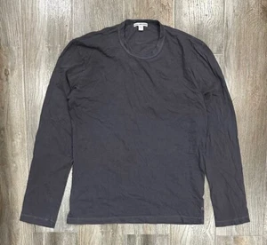 James Perse T-Shirt Uomo Manica Lunga Girocollo Grigio Scuro Pigmento MLJ3351 - Foto 1 di 3