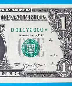 January 17, 2000 : D 01172000 * BIRTHDAY Note $1 One Dollar Bill *AU* - Picture 1 of 3