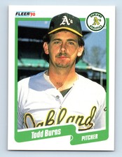 1990 Fleer Todd Burns Oakland Athletics #2
