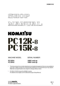 Komatsu PC 12 15R-8 Manuales de Mantenimiento de Taller y Operaciones Juego de 6 Manuales - Imagen 1 de 6
