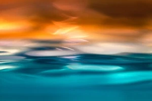 Foto Wandbild-SONNENUNTERGANG WASSER- (7035)-VLIES-Tapete-Tropfen Ozean Sonnenuntergang XXL - Bild 1 von 3