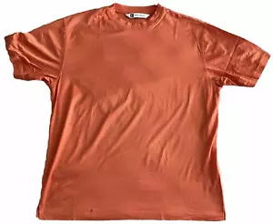 Bachrach Men's Shirt Sz L Orange Crew Neck Short Sleeve 100% Cotton Soft Comfy - Picture 1 of 8