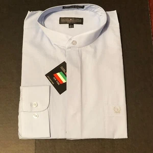 New Daniel Ellissa BLUE DRESS Shirt Banded Collar size 17.5 NWT SLEEVE 36-37 - Picture 1 of 1