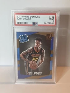 John Collins 2017 Panini Basketball Donruss 182 RC Rated Rookie PSA 9 MINT Hawks - Bild 1 von 2
