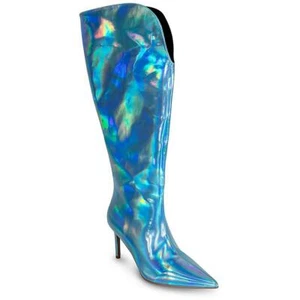 Smash Womens KAY Blue Heels Knee-High Boots Shoes 10 Medium (B,M) BHFO 0397 - Picture 1 of 3