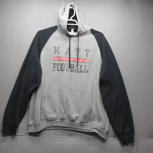 VTG JERZEES HOODIE SWEATSHIRT MEN'S 2XL HOODIE NUBLEND KATY FOOTBALL GREY BLACK - Picture 1 of 10