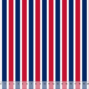 American Red & Blue Stripes - Home Decor Fabric Polyester 62" W Sold by the Yard - Picture 1 of 1