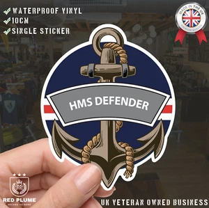 HMS Defender Royal Navy Waterproof Vinyl Sticker - Picture 1 of 4