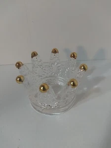 crown candle holder jewelry dish coin dish Glass 3x2in. - Picture 1 of 4