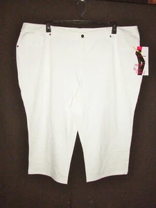 Maglia donna con controllo bianca elasticizzata modellante Capris taglie forti 3X ~ nuova ~ j - Foto 1 di 7