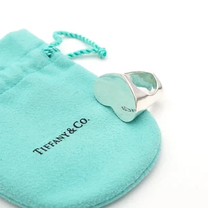 Tiffany & Co. Paloma Picasso Sterling Silver Double Modern Heart Ring Band 7 - Picture 1 of 12