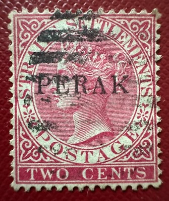 Malaya 1891 Perak opt Straits Settlements QV 2c Usado SG#19a M6216 Foto 1 de 3