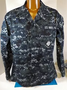 US Navy Discontinued Blueberry Work Pixel Blue/Gray Bluse/Shirt MED Regular - Bild 1 von 8