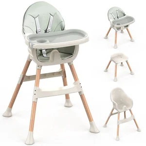 Baby High Chair High Chairs for Babies Toddlers Convertible 4-in-1 Highchairs - Picture 1 of 7
