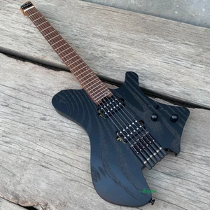 Acepro Upgraded Chitarra elettrica headless raso colore nero 2 pickup humbucker - Foto 1 di 22