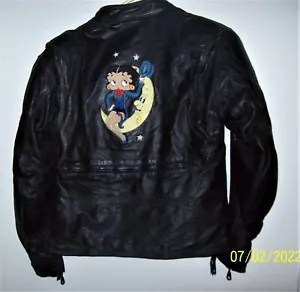 RARA CHAQUETA DE CUERO NEGRO HARLEY DAVIDSON PARA MUJER FXRG BETTY BOOP TALLA L ENVÍO GRATUITO - Imagen 1 de 12