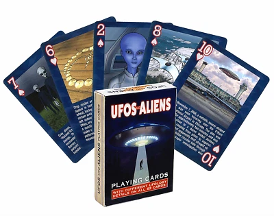 UFOs and Aliens Playing Cards Deck with Art and Text by Slade Delastrode (2024)