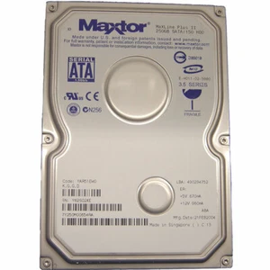 7Y250M00654RA - Maxtor 250GB 7200 RPM SATA 3.5" HDD - Picture 1 of 1