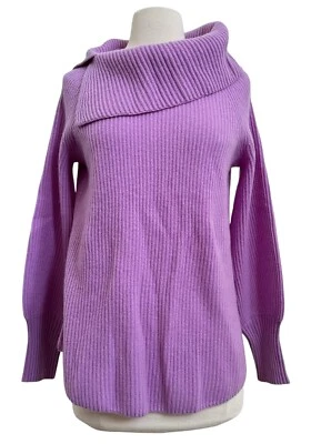 Suéter de cachemir Tatiana Soft Surroundings para mujer talla Xs cuello capucha dividido morera Foto 1 de 4