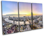 Bangkok Thailand Skyline River City TREBLE CANVAS WALL ART Picture Print