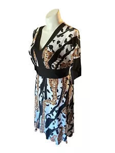 Essentials by Milano Animal Print Pullover Knee Length Dress Size XL - Picture 1 of 6