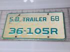 Single 1968 South Dakota Trailer License Plate