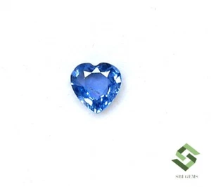Piedra preciosa corte en forma de corazón de zafiro azul natural certificado 5,50 x 5,50 mm 0,78 CTS - Imagen 1 de 8