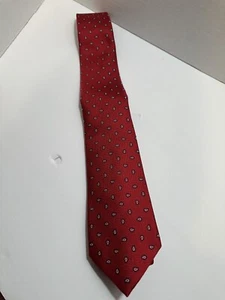 Tommy Hilfiger Men's Silk Blend Tie ~ Red ~ Paisley Pattern ~ NEW MSRP: $69.50 - Picture 1 of 5