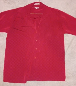 Mens Maxini Collezione Shirt Large Short Sleeve red spiral pattern button down - Picture 1 of 2