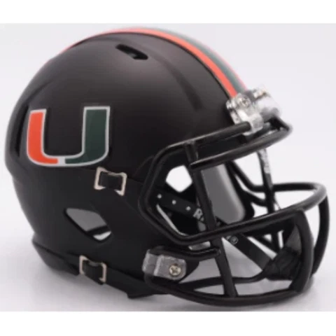 Miami Hurricanes Mini Speed Football Helmet - NCAA Cover