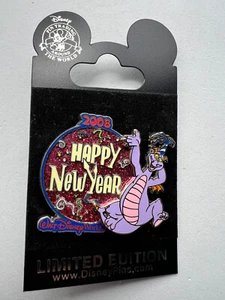 Disney WDW Happy New Year 2008 Figment Party Hat Glitter Pin LE 1000 NEW NOC - Foto 1 di 3
