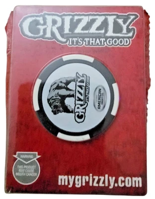 Tarjetas de juego Grizzly vintage y un chip sellado americano  Foto 1 de 4