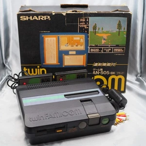 Sharp Twin Famicom AN-505-BK Boxed Nintendo New Rubber Belt replaced Tested - Picture 1 of 24