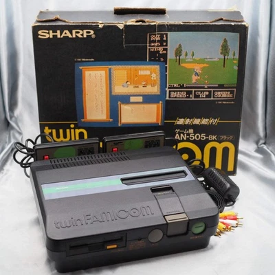Sharp Twin Famicom AN-505-BK Boxed Nintendo New Rubber Belt replaced Tested - Image 1 of 4