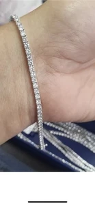 RRP £ 5999 - 5.50Ct 100% Natural Round Diamond Tennis Bracelet White Gold - Picture 1 of 18