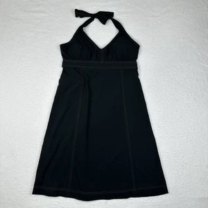 Athleta Dress Women’s 12P Halter Lightweight Zip Pocket Padded Stretch Black - Picture 1 of 9