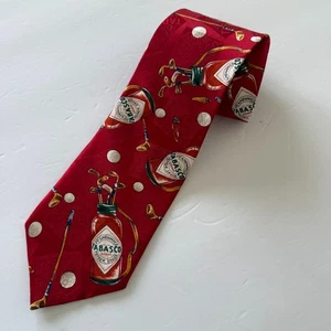 Corbata roja con palo de botella con temática de golf Tabasco hecha en EE. UU. - Imagen 1 de 5